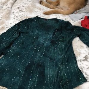 Sami & Jo small dressy green shirt